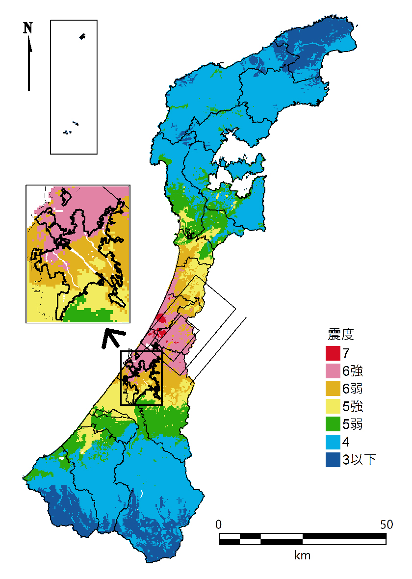 砺波平野断層帯の断層図
