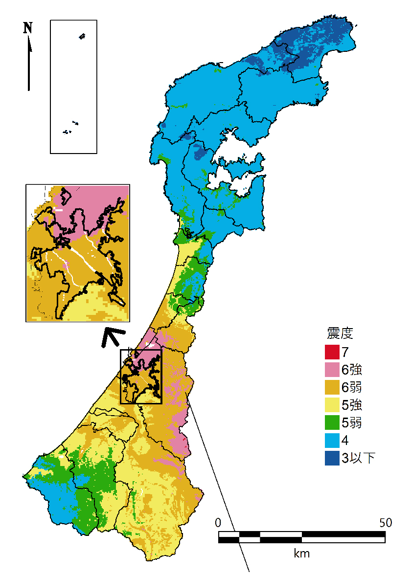 庄川断層帯の断層図