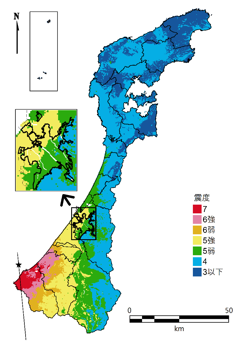 福井平野東縁断層帯の断層図